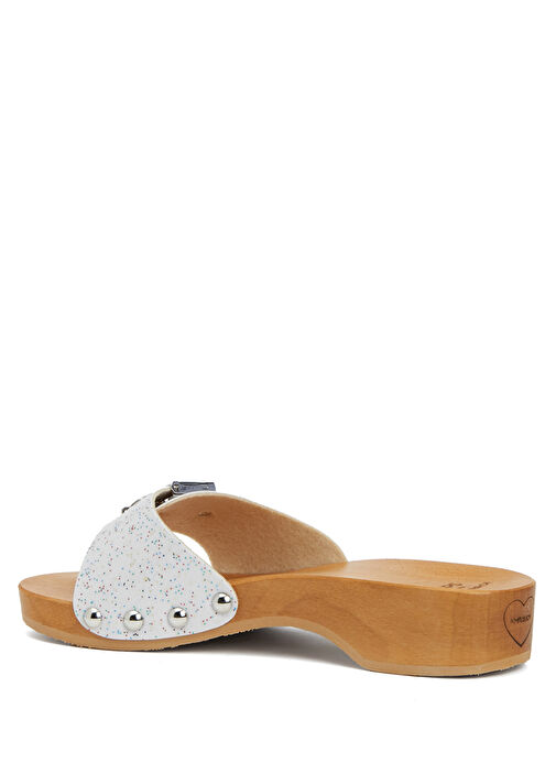 KJ Loves Beyaz Sim Dokulu Kadın Terlik - Görsel 4
