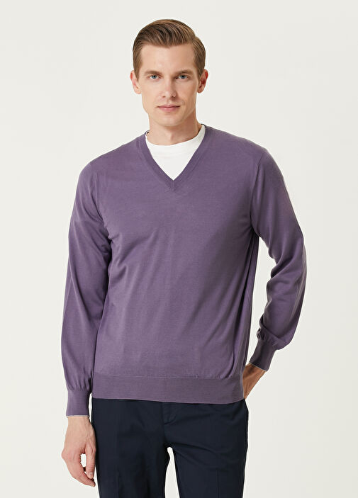 Lilac v neck sweater best sale