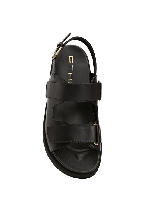 Siyah Erkek Deri Sandalet - Görsel 5