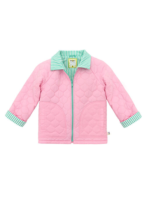 Pembe Kapitone Kız Çocuk Mont