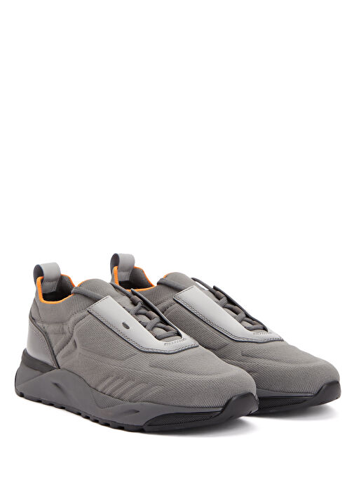 Koyu Gri Erkek Deri Sneaker - Görsel 3