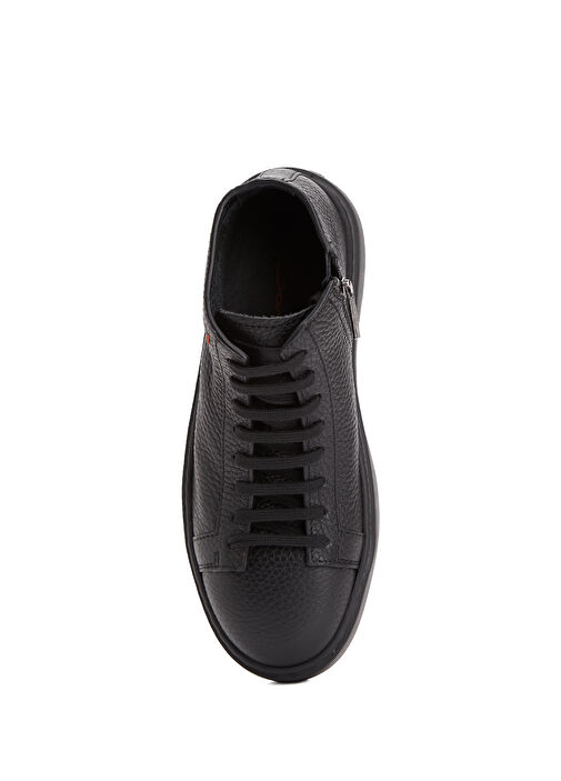 Clean Icon Siyah Erkek Deri Sneaker - Görsel 5