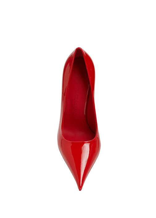 Kırmızı Deri Topuklu Ayakkabı - Görsel 5