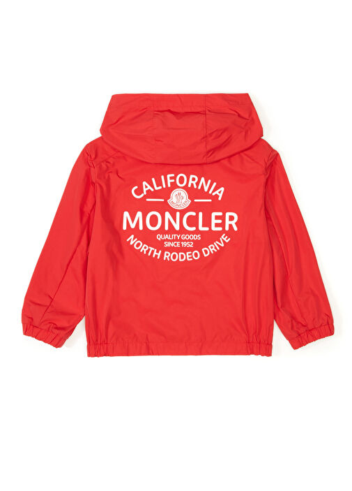 Moncler - Kırmızı Logo Detaylı Erkek Çocuk Ceket - Kırmızı