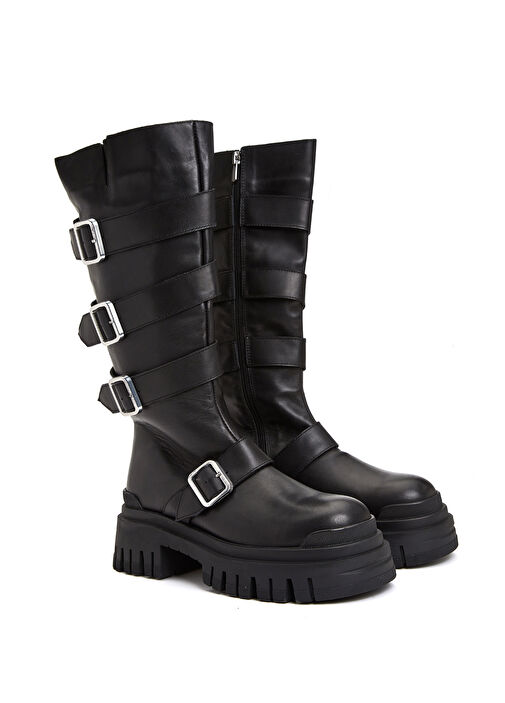 Siyah Kadın Deri Çizme - Görsel 3