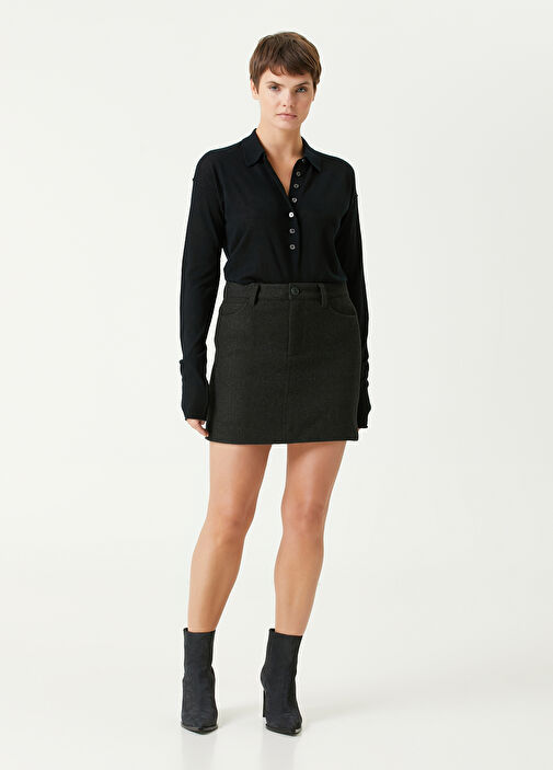 Button wool skirt best sale