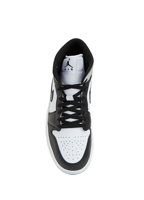 Air Jordan 1 Mid Beyaz Erkek Deri Sneaker - Görsel 5