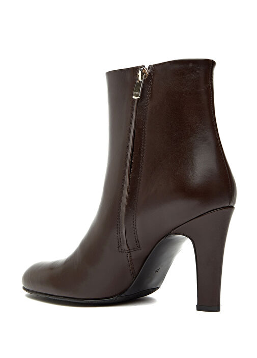 Kahverengi Fermuarlı Kadın Deri Bot - Görsel 4