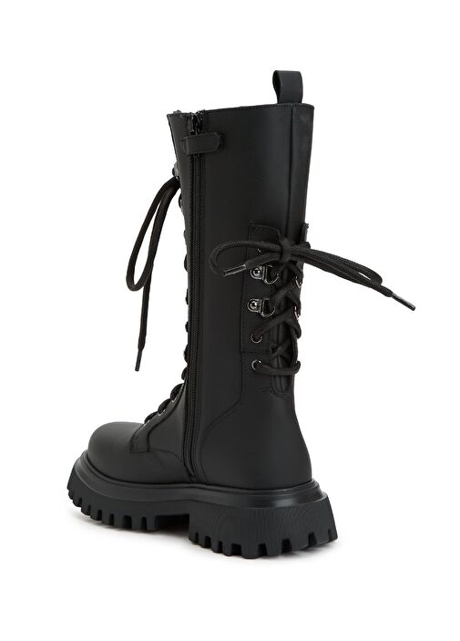 Siyah Kız Çocuk Deri Bot - Görsel 4