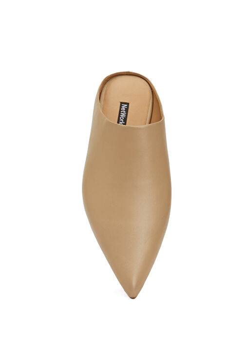 Bej Kadın Deri Terlik - Görsel 5