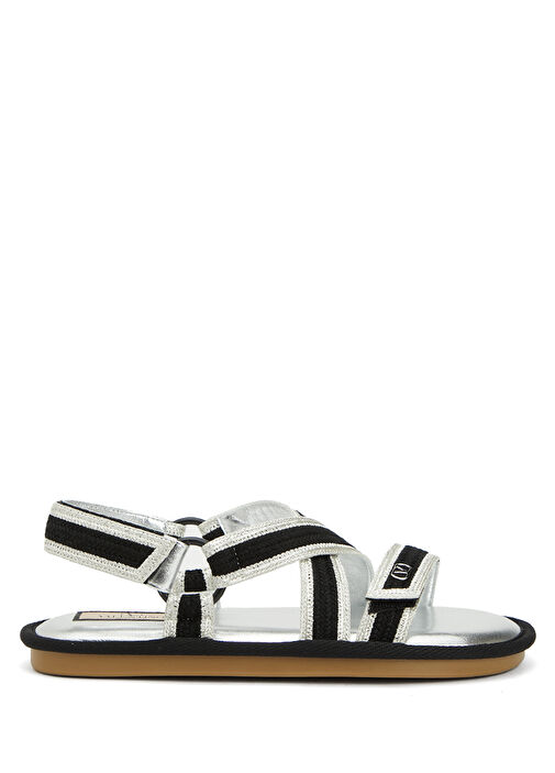 Siyah Silver Kadın Deri Sandalet - Görsel 2