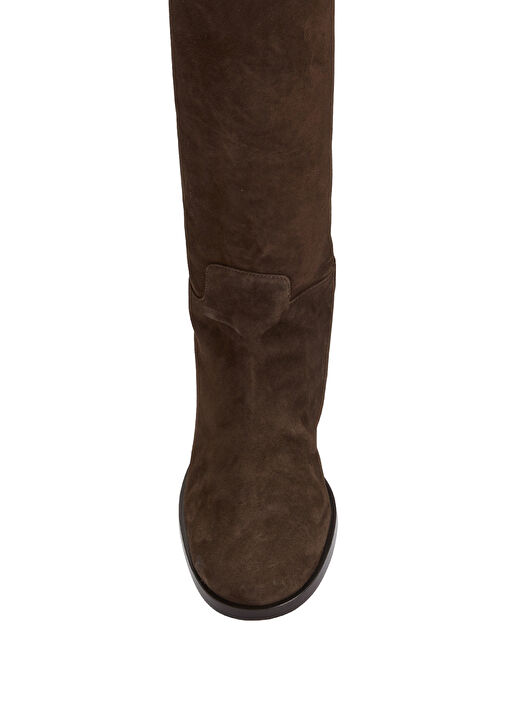 Koyu Kahverengi Kadın Süet Çizme - Görsel 5