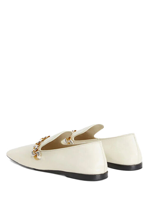 Ekru Kadın Deri Loafer - Görsel 5