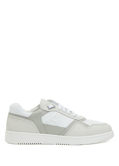 Beyaz Logo Detaylı Kadın Deri Sneaker - Görsel 2