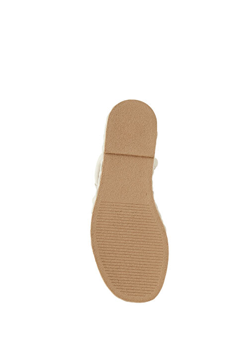 Kırık Beyaz Kadın Deri Sandalet - Görsel 6