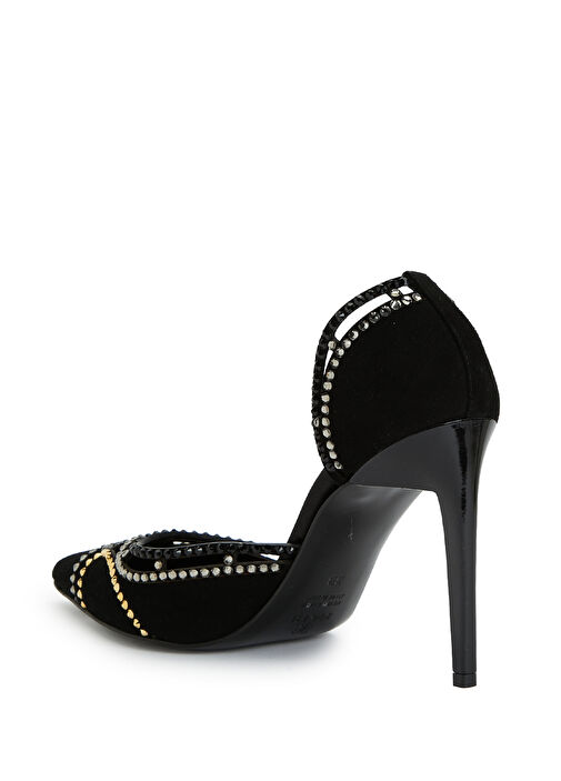 Fabi Siyah Süet Topuklu Ayakkabı - Görsel 4