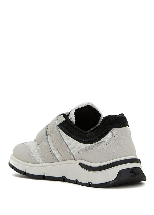 Siyah Beyaz Erkek Çocuk Süet Sneaker - Görsel 4