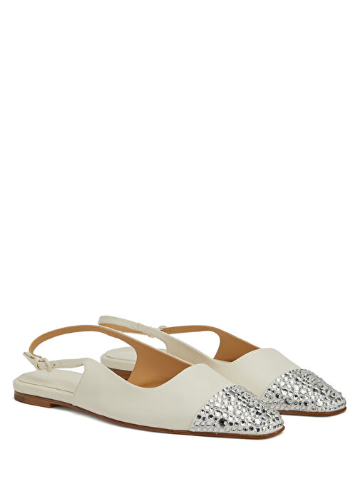 Tia Beyaz Deri Babet - Görsel 3