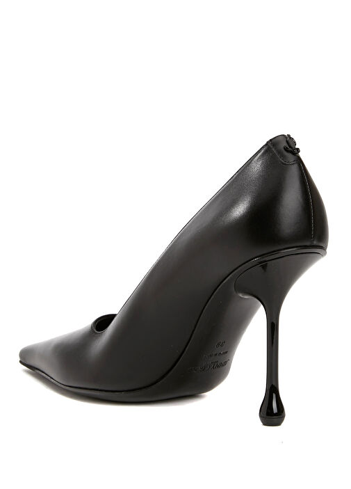 Ixia Siyah Deri Stiletto - Görsel 4