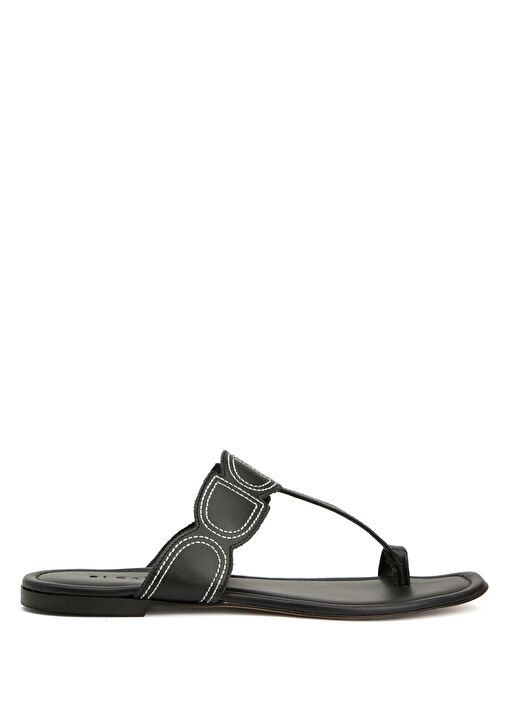 Molly Siyah Kadın Deri Terlik - Görsel 2