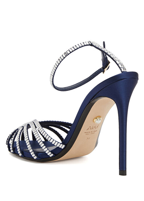 Penelope Lacivert Kadın İpek Sandalet - Görsel 4