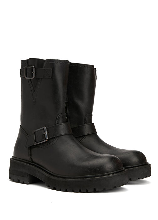 Siyah Erkek Deri Bot - Görsel 3