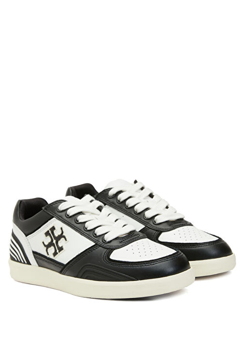 Siyah Beyaz Kadın Deri Sneaker - Görsel 3