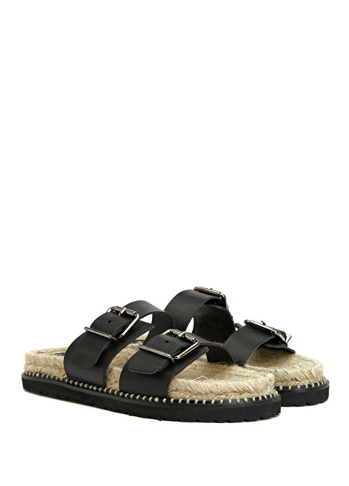 Siyah Kadın Deri Terlik - Görsel 8