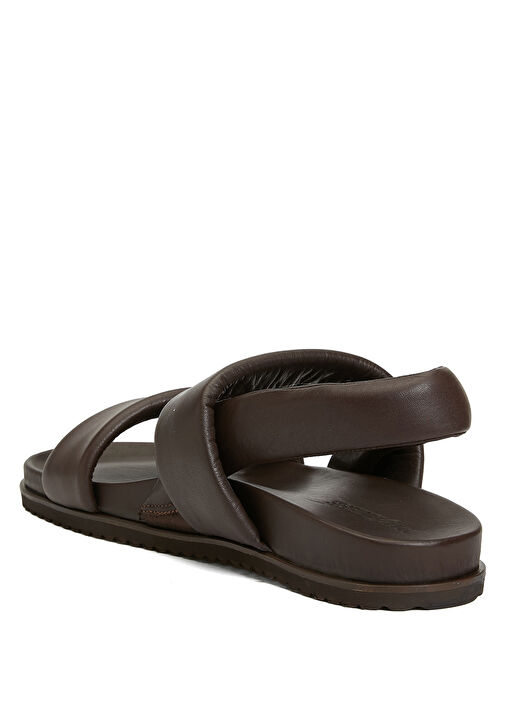 Kahverengi Erkek Deri Sandalet - Görsel 4