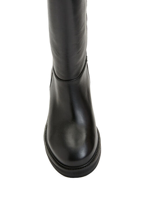 Frances Siyah Kadın Deri Çizme - Görsel 5