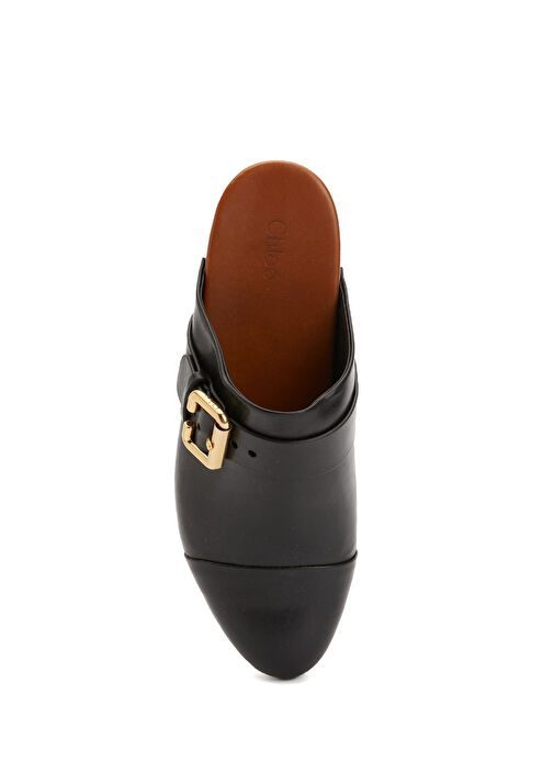 Jeannette Siyah Kadın Deri Terlik - Görsel 5