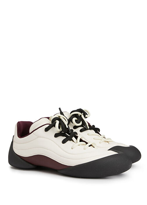 Beyaz Siyah Erkek Deri Sneaker - Görsel 3