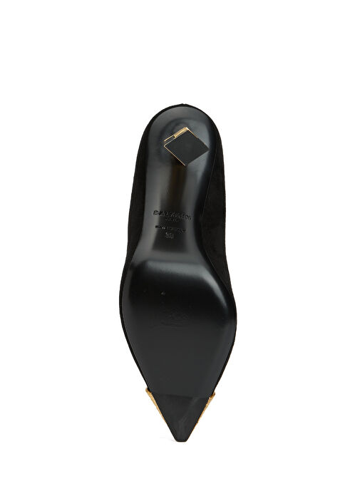 Lipstick Siyah Gold Deri Topuklu Ayakkabı - Görsel 6