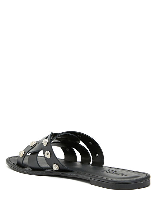 Siyah Kadın Deri Terlik - Görsel 4