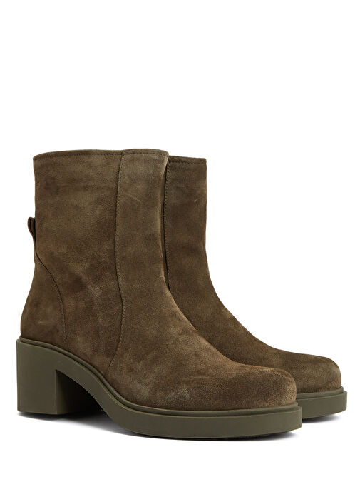 Haki Kadın Deri Bot - Görsel 3