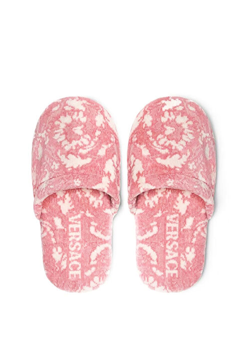 Versace Pink Patterned Unisex Terry Slippers