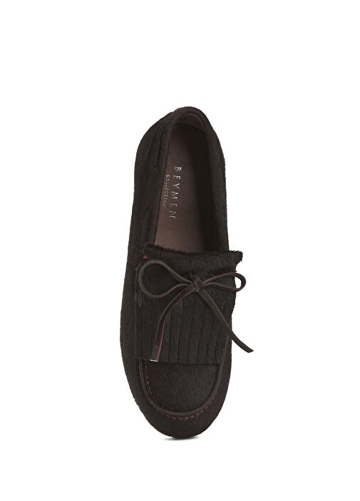 Kahverengi Kadın Deri Loafer - Görsel 5