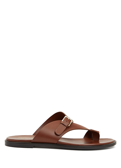 Kahverengi Kadın Deri Terlik - Görsel 2