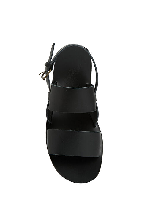 Irodotos Siyah Erkek Deri Sandalet - Görsel 5