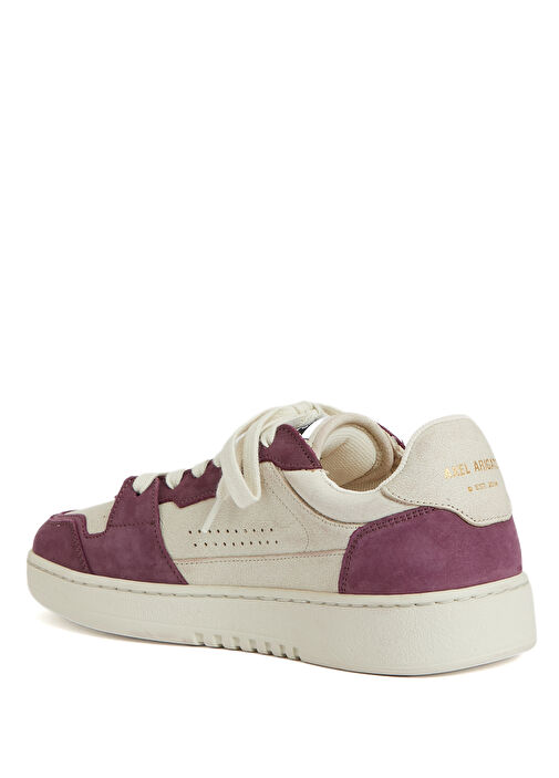 Beyaz Bordo Kadın Deri Sneaker - Görsel 4