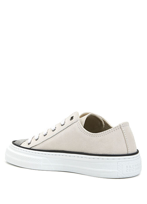 Krem Kadın Deri Sneaker - Görsel 4