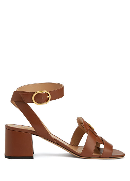 Taba Logo Detaylı Kadın Deri Sandalet - Görsel 2