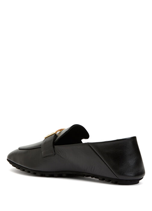 Siyah Kadın Deri Loafer - Görsel 4