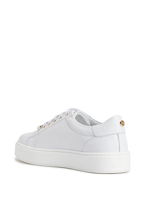 Beyaz Kadın Deri Sneaker - Görsel 4