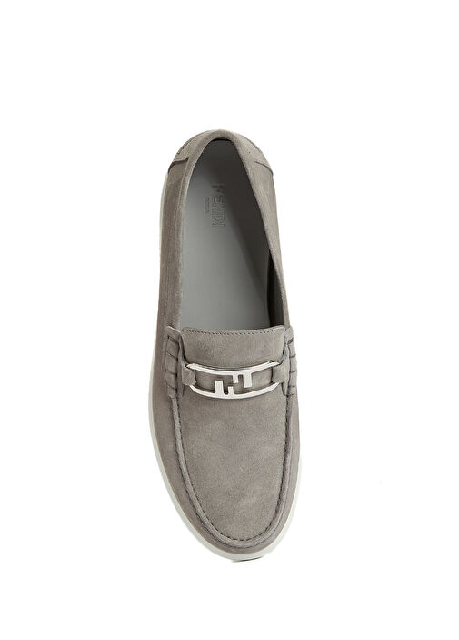 Gri Erkek Süet Loafer - Görsel 5