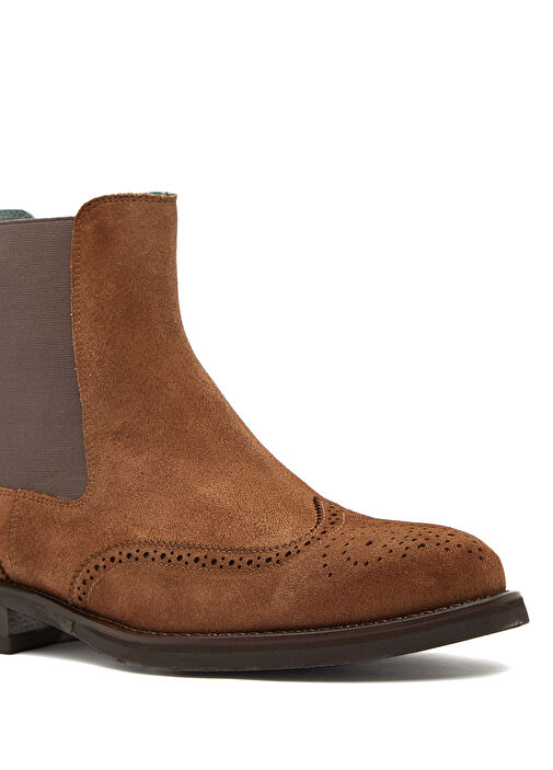 Tütün Lastik Detaylı Erkek Deri Bot - Görsel 7