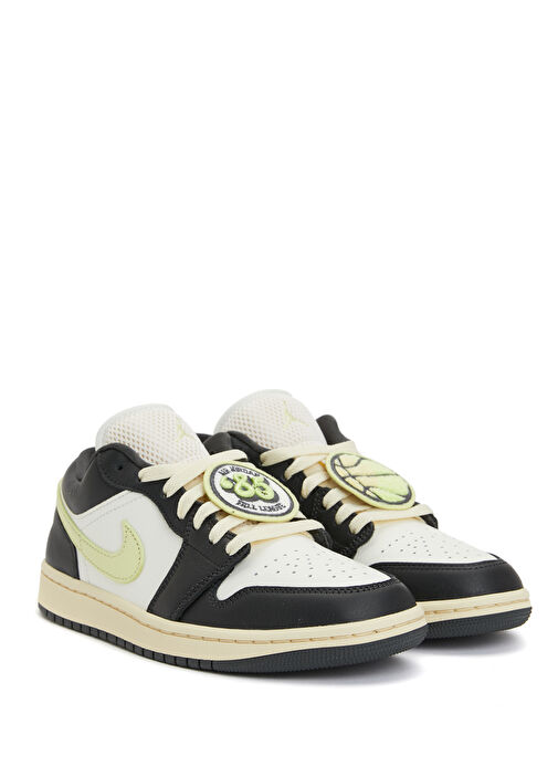 Air Jordan 1 Siyah Gri Kadın Deri Sneaker - Görsel 3