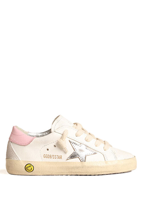 Super Star Pembe Beyaz Kız Çocuk Deri Sneaker - Görsel 2