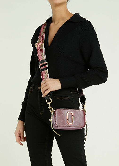 Marc Jacobs Koyu Kirmizi Kadın Snapshot Bordo Kadın Deri Omuz