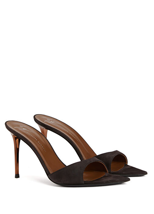 Kahverengi Kadın Deri Terlik - Görsel 3